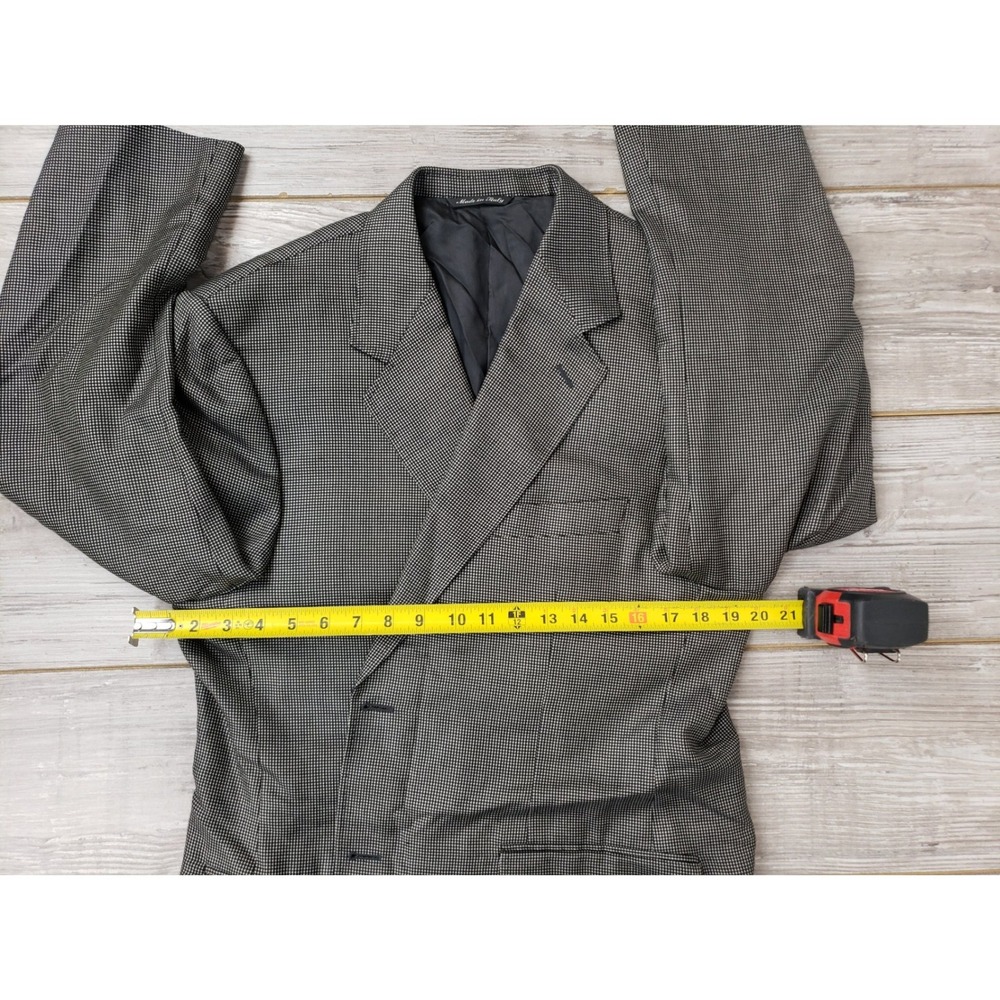 Canali Mens Micro Check Two Button Blazer Jacket Grey Black Checkered Pattern - Picture 2 of 16
